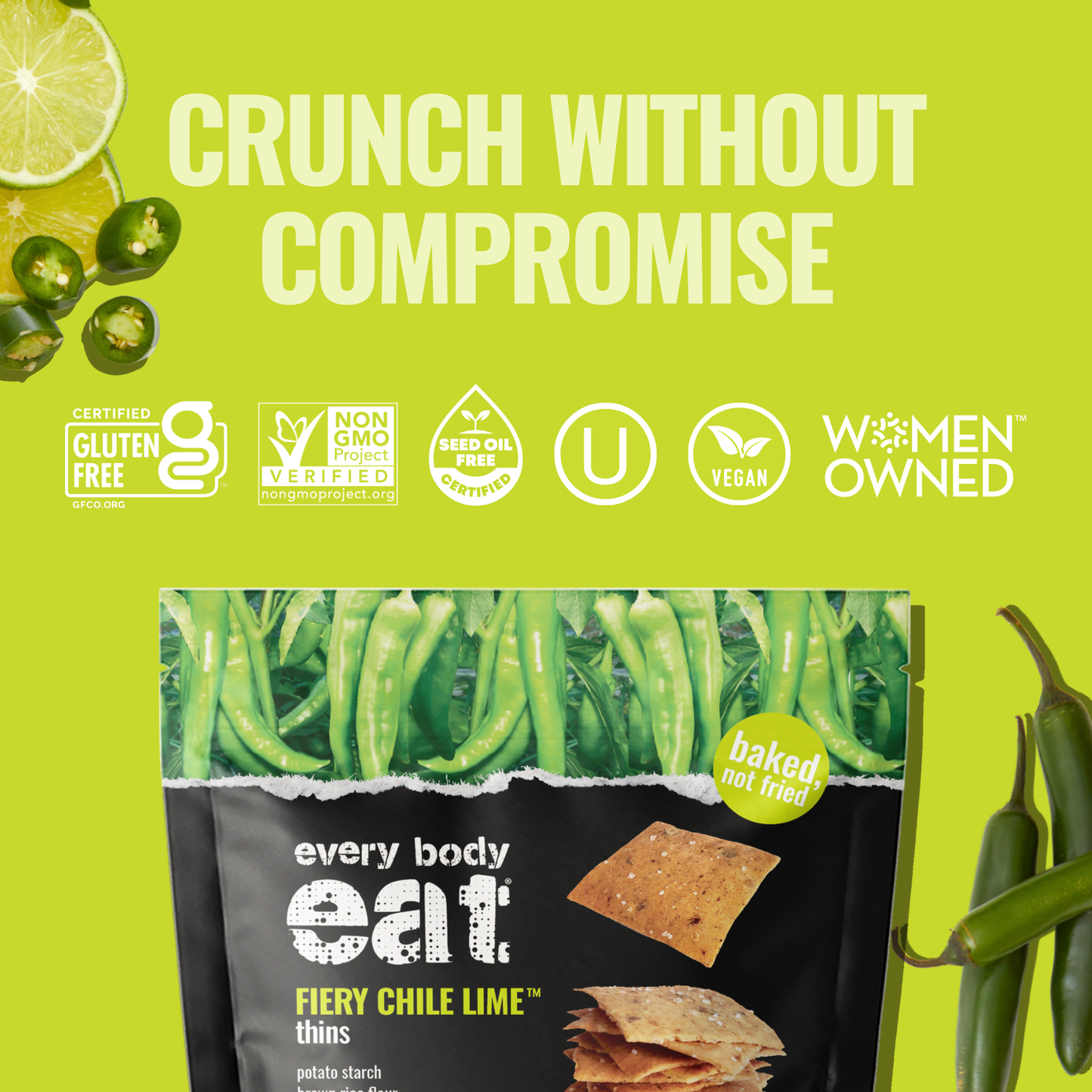 Every Body Eat® - Fiery Chile Lime Snack Thins 4oz