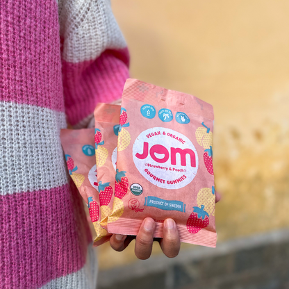 JOM - Swedish Organic and Vegan Strawberry & Peach Gummies