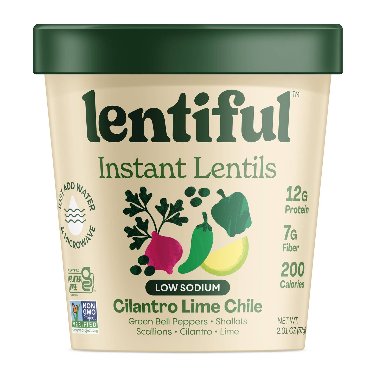 Lentiful - Low Sodium Cilantro Lime Chile Instant Lentils