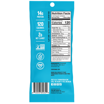 The Only Bean - Crunchy Roasted Edamame Sea Salt - 1.05oz