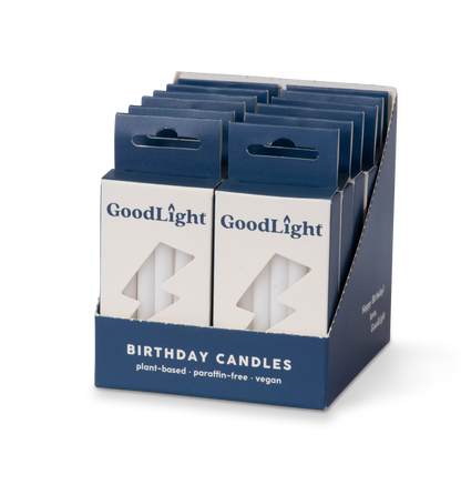 GoodLight Natural Candles - Vegan Birthday Candles | 12-Count Box: Pastel