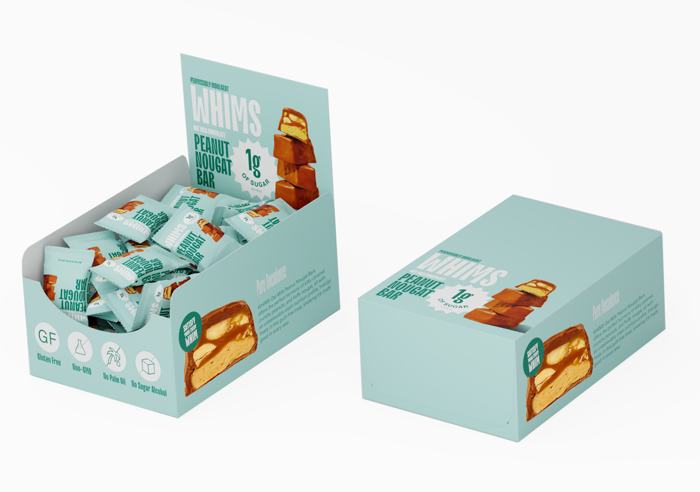 Whims Delights Inc. - Oat Milk Chocolate Peanut Nougat Bar - Grab & Go