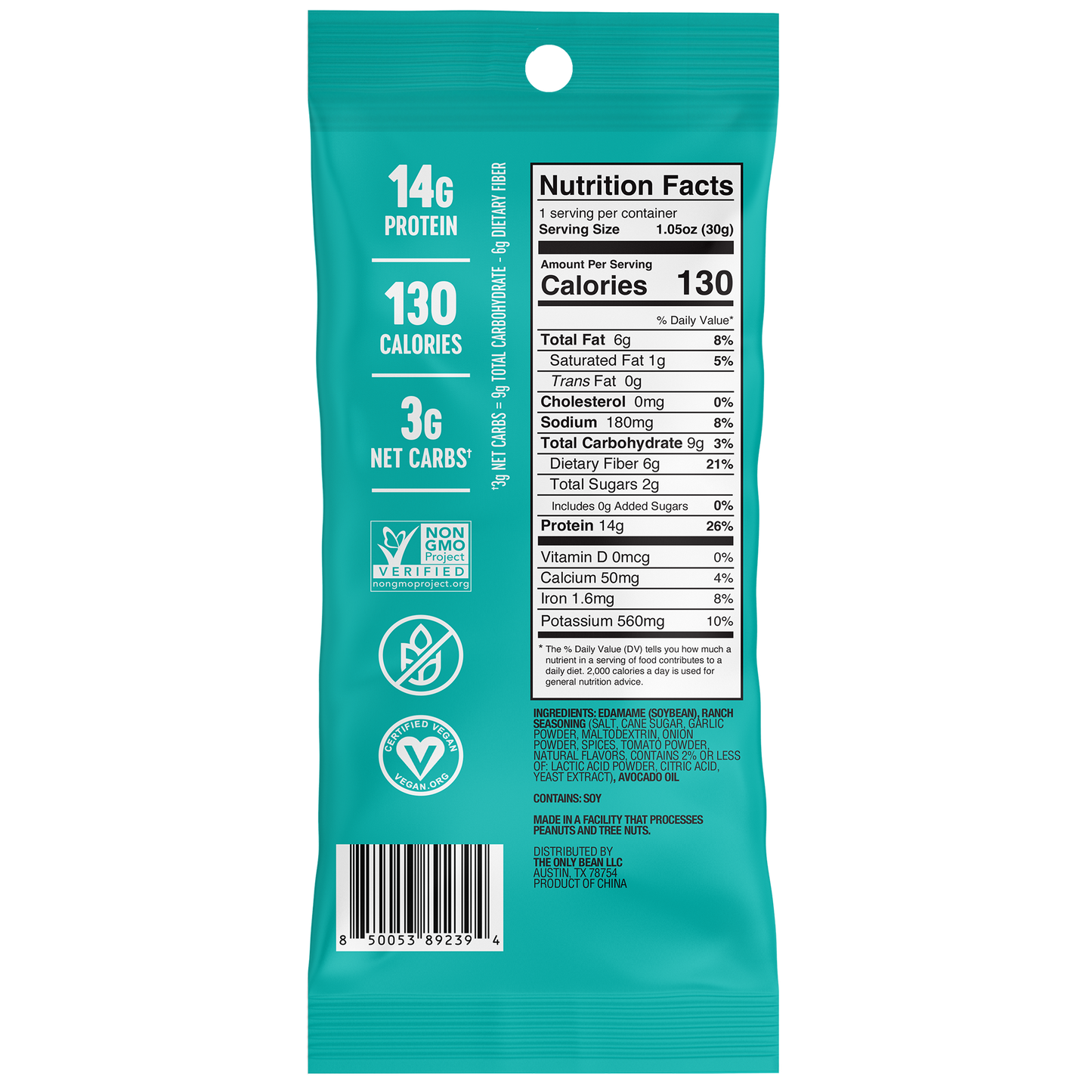 The Only Bean - Crunchy Roasted Edamame Ranch - 1.05oz