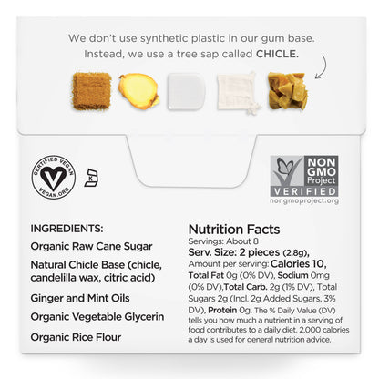 Simply Gum - Ginger Chewing Gum - Natural + Plastic-Free
