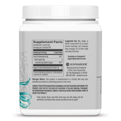 Sunwarrior - Unflavored Active Creatine Drink Powder - Vegan, 10.58oz