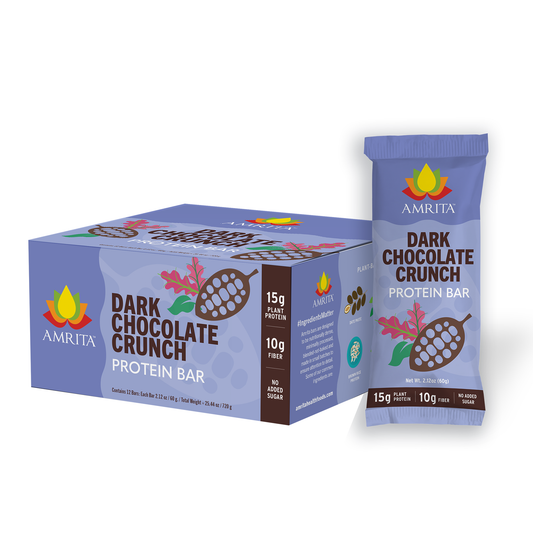 Amrita Health Foods - Dark Chocolate Crunch Protein Bars, High Fiber, No Sugar Add