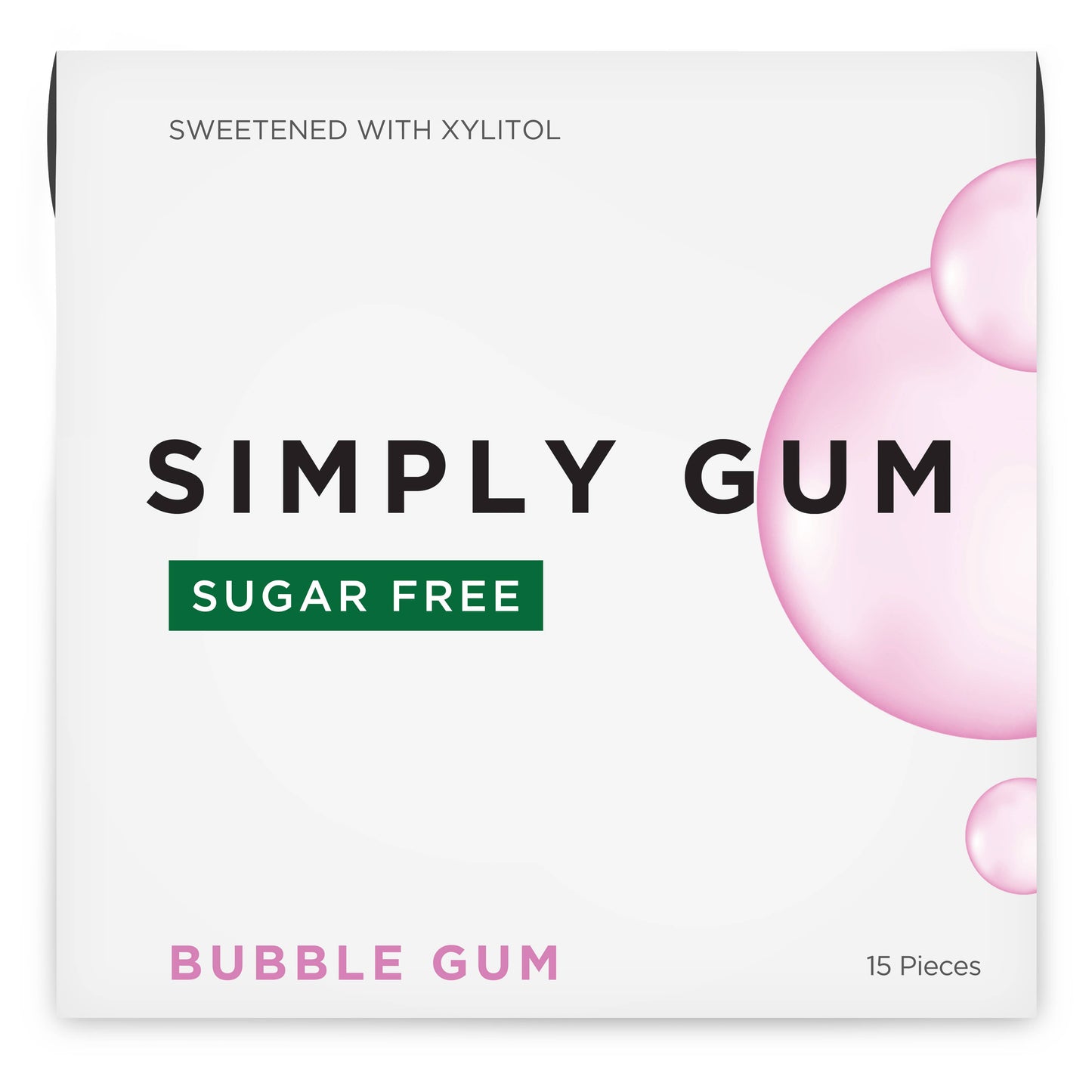 Simply Gum - Sugar Free Bubble Gum - Natural + Plastic-Free