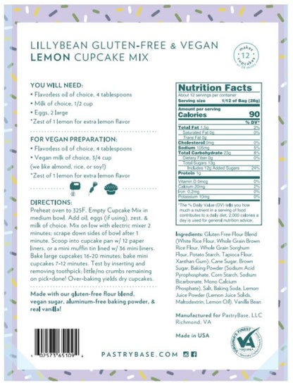 LillyBean Baking - Lemon Cupcake Mix (Vegan & Gluten-Free)