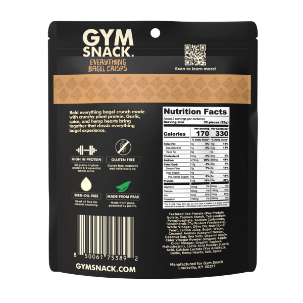 Louisville Foods - Everything Bagel Gym Snack - Plant-Based Protein Snack