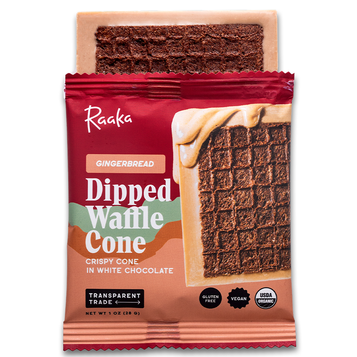 Raaka Chocolate - Gingerbread Dipped Waffle Cone Bar - Holiday Limited