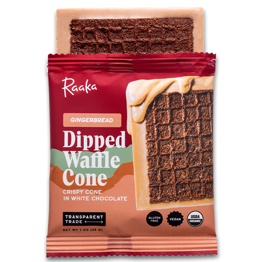 Raaka Chocolate - Gingerbread Dipped Waffle Cone Bar - Holiday Limited