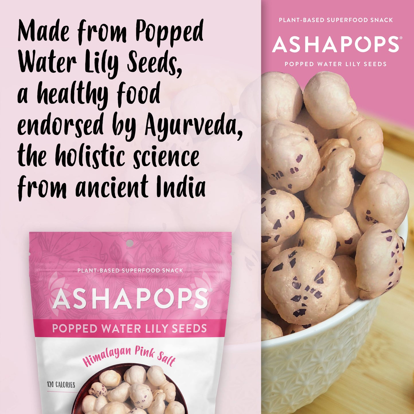 AshaPops - 1oz Himalayan Pink Salt - AshaPops Popped Water Lily Seeds