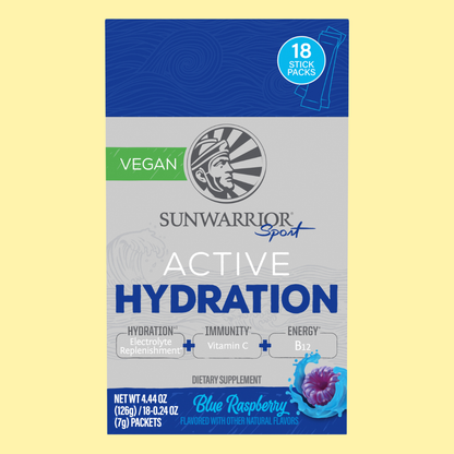 Sunwarrior - Blue Raspberry Active Hydration Sticks - 18 Sticks