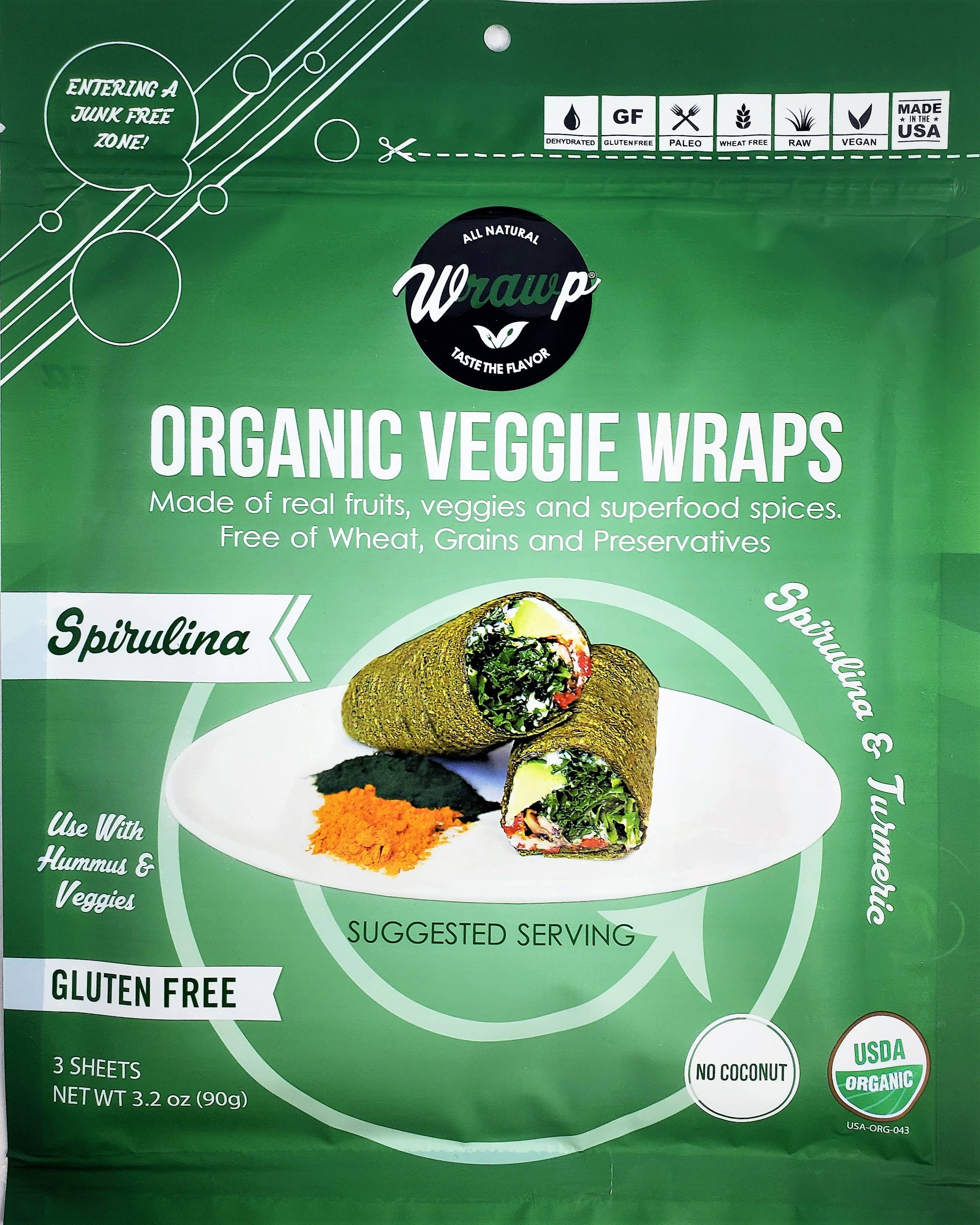 WrawP Foods - Mini Veggie Wraps: Spirulina – Food Fight! Grocery