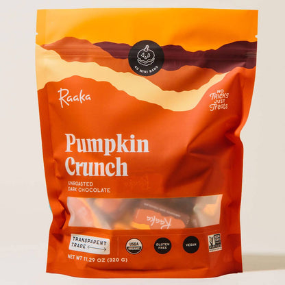 Raaka Chocolate - Pumpkin Crunch Mini Chocolate Bars - Fall Halloween Limited