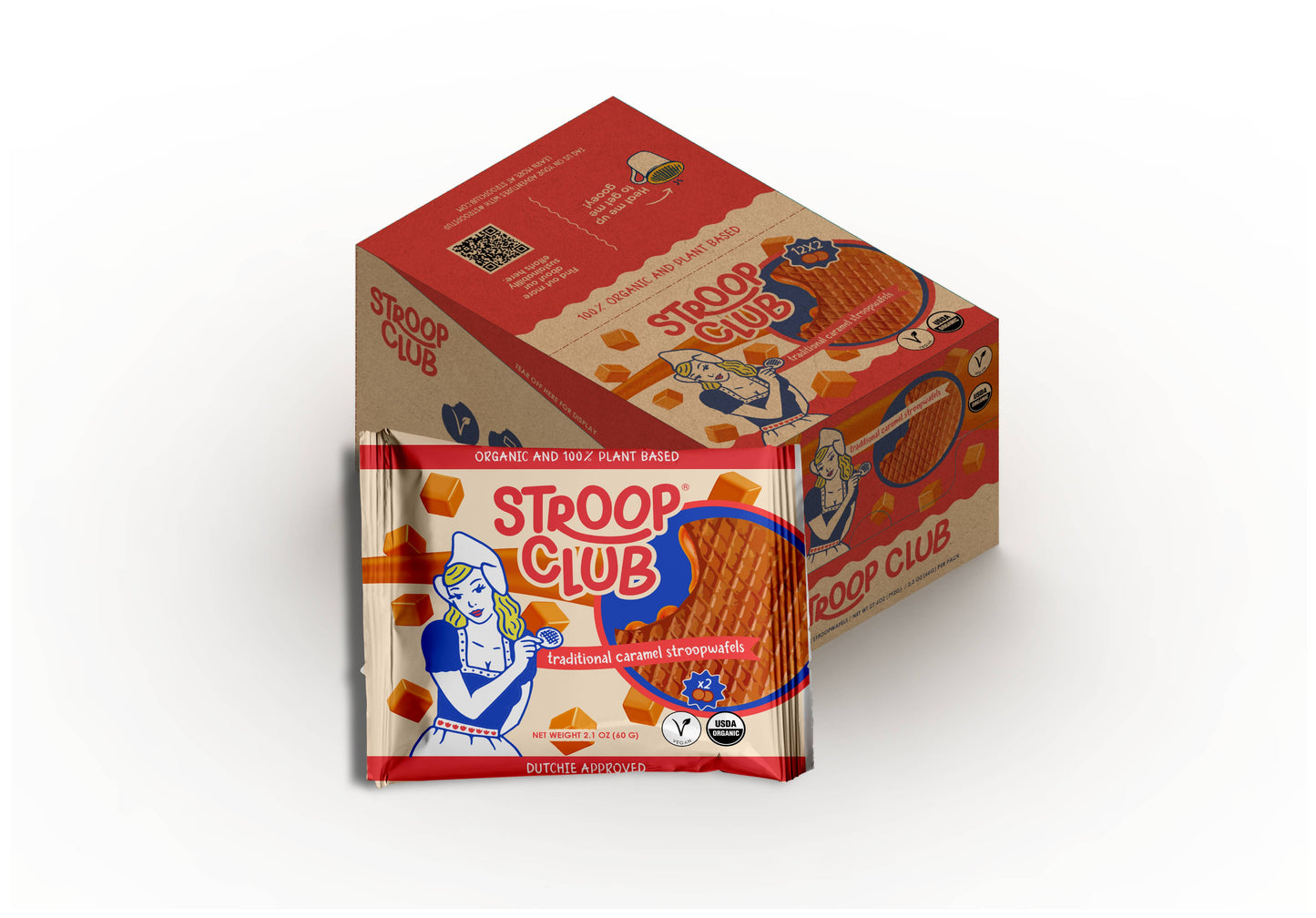 Stroop Club - Traditional Caramel Organic and Plant-Based Stroopwafel 2-pack