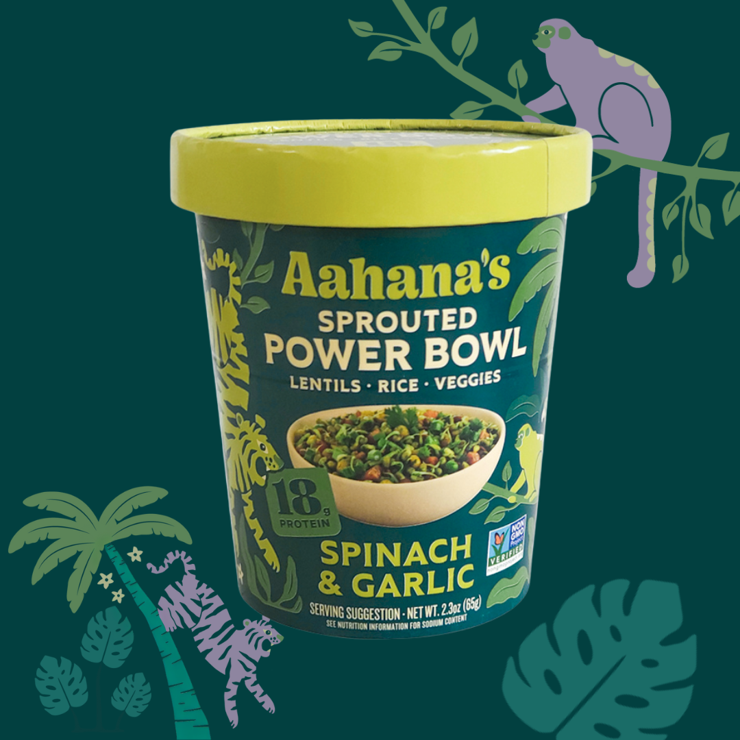 Aahana's Naturals - Spinach & Garlic - Sprouted Power Bowl - Vegan, Gluten-Free