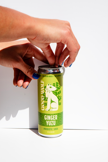 Good Wolf Beverages - Ginger Yuzu Probiotic Soda - No Added Sugar; Hand-Crafted