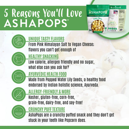 AshaPops - 1oz Vegan Cheese - AshaPops Popped Water Lily Seeds