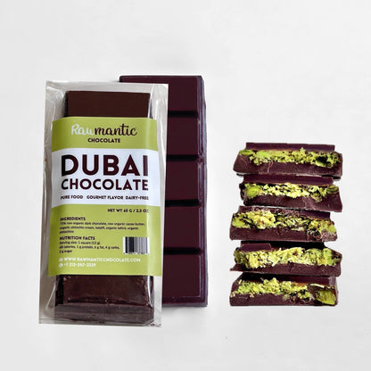 Rawmanticchocolate - DUBAI pistachio Kunafa Chocolate bar