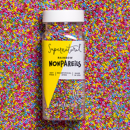 Supernatural - Dye-Free Rainbow Nonpareils Sprinkles, 3oz