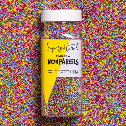 Supernatural - Dye-Free Rainbow Nonpareils Sprinkles, 3oz