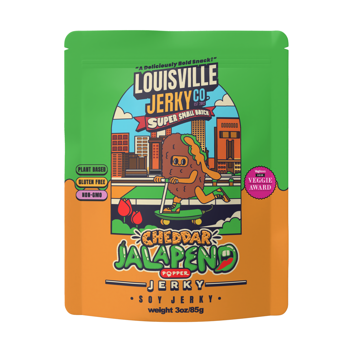 Louisville Brands - Vegan & Plant Based Cheddar Jalapeño Popper Jerky 3 oz