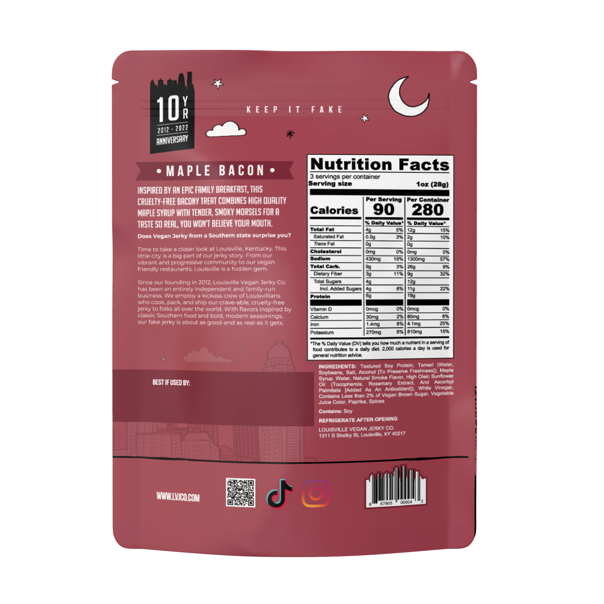 Louisville Vegan Jerky Co. - Maple Bacon Jerky