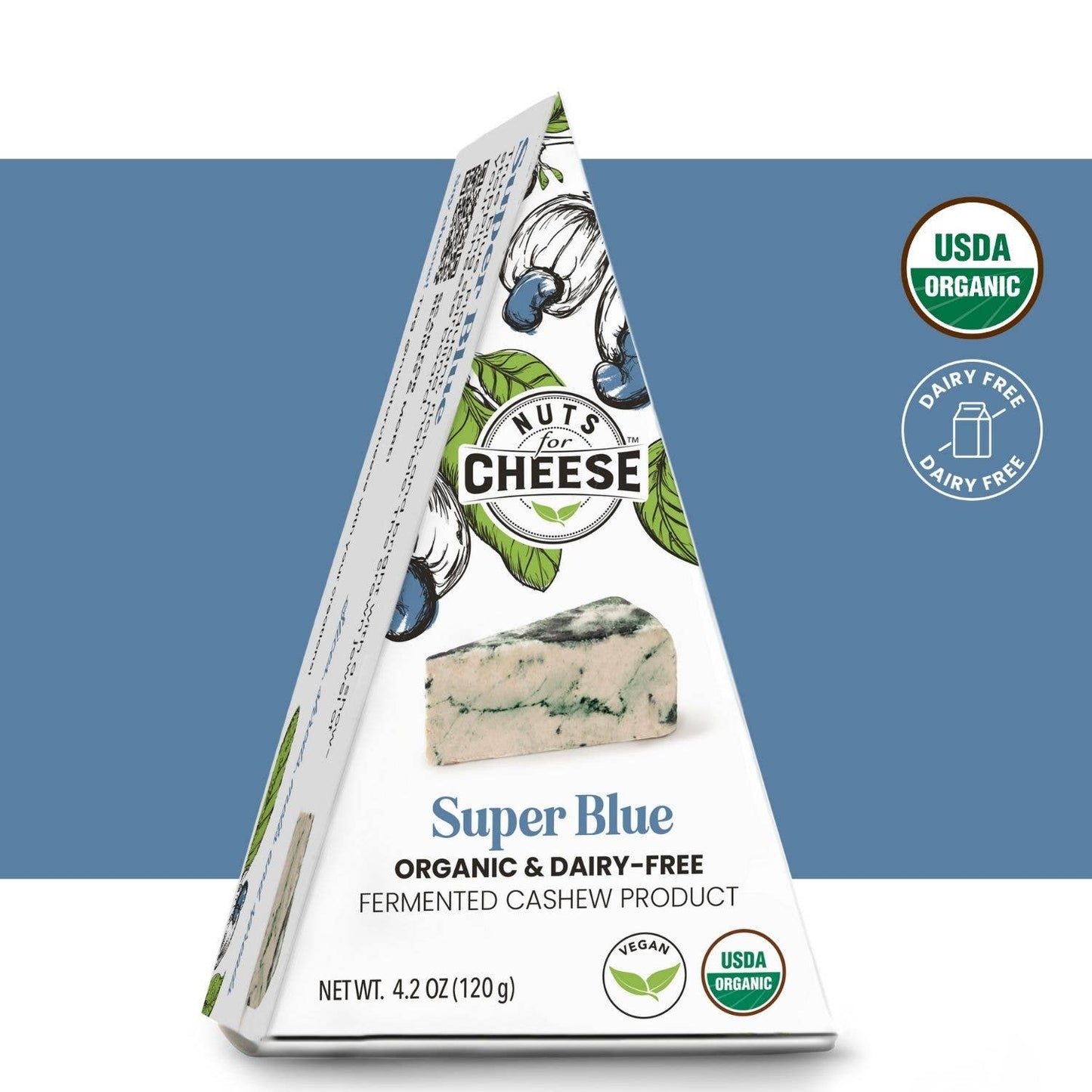Nuts For Cheese - Super Blue Cashew Cheese Wedge | Organic | Artisan | Vegan
