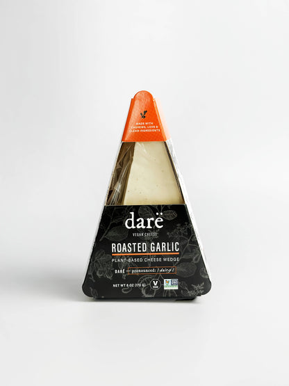 Darë Vegan Cheese - Roasted Garlic Plant-Based Cheese Wedge