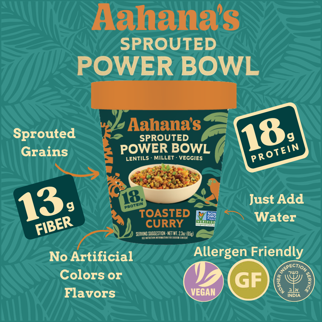 Aahana's Naturals - Toasted Curry - Sprouted Power Bowl - Vegan, Gluten-Free