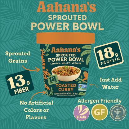 Aahana's Naturals - Toasted Curry - Sprouted Power Bowl - Vegan, Gluten-Free