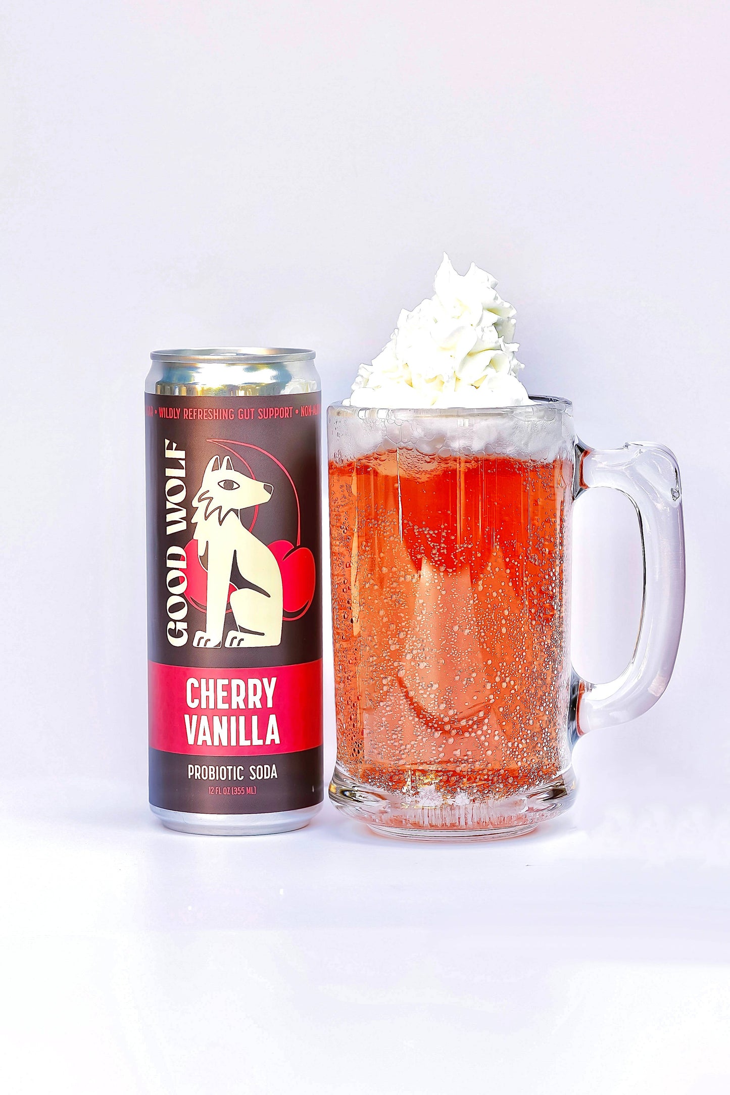 Good Wolf Beverages - Cherry Vanilla Probiotic Soda - No Added Sugar; Hand-Crafted