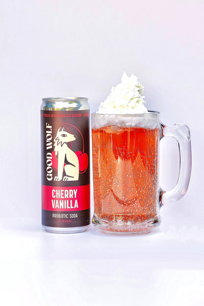 Good Wolf Beverages - Cherry Vanilla Probiotic Soda - No Added Sugar; Hand-Crafted