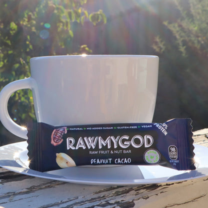 RAWMYGOD Raw Fruit & Nut Bar - Peanut & Cacao