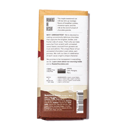 Raaka Chocolate - Oat Milk Chocolate Bar