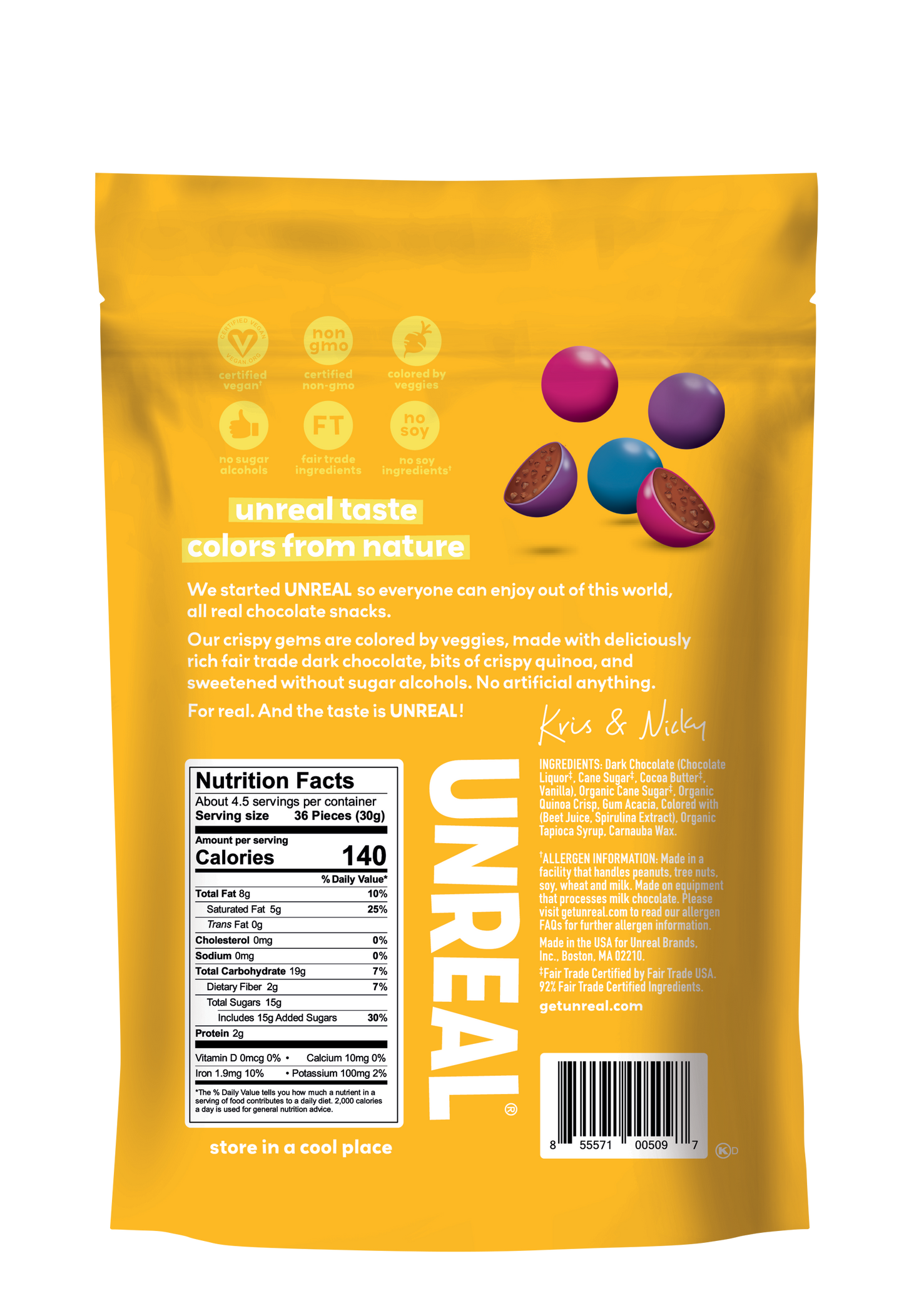 UNREAL - Dark Chocolate Crispy Quinoa Gems