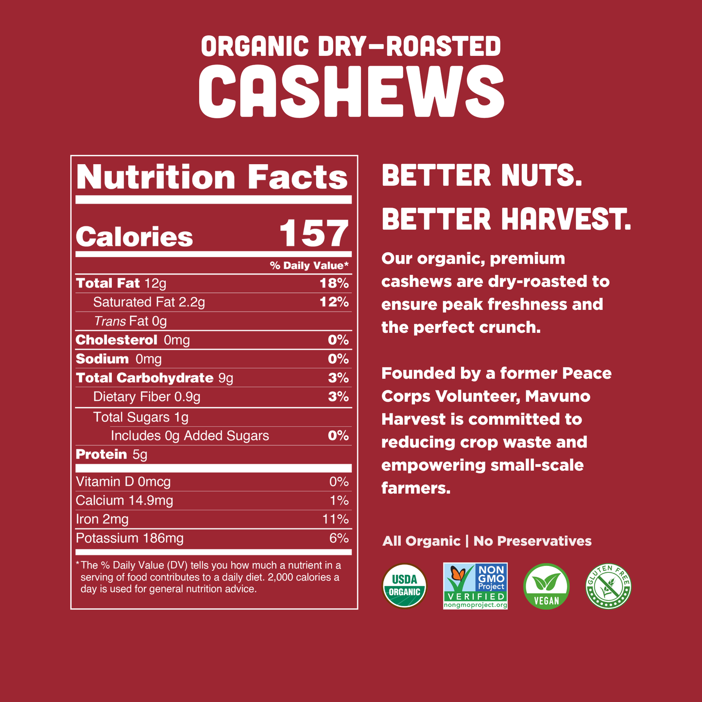 Mavuno Harvest - Roasted Cashew 4 oz