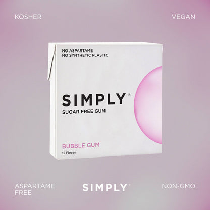 Simply Gum - Sugar Free Bubble Gum - Natural + Plastic-Free