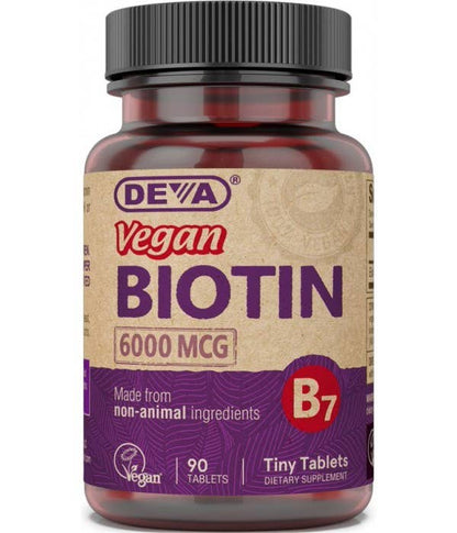Deva Nutrition - Vegan Biotin 6000 Mcg