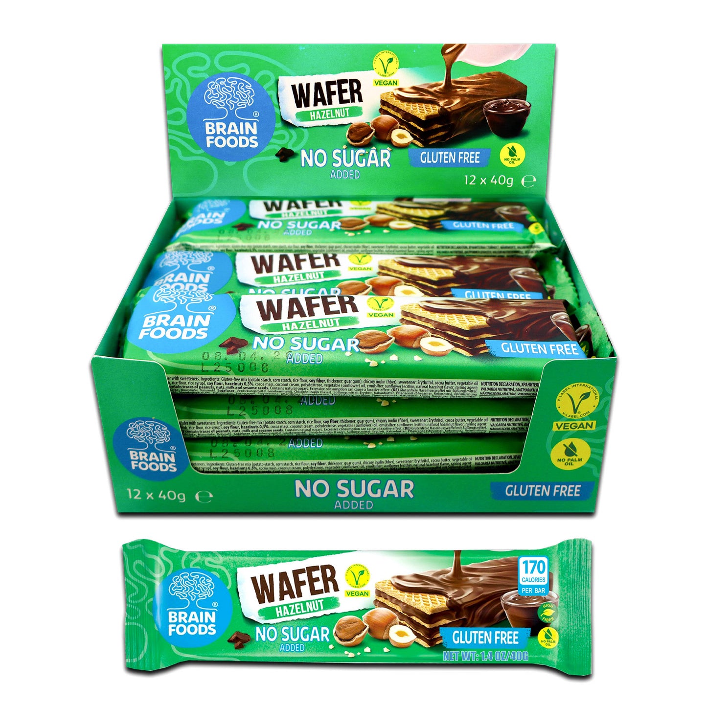 Wilton Mettler LLC - BRAIN FOODS Gluten Free Vegan Chocolate Hazelnut Wafer