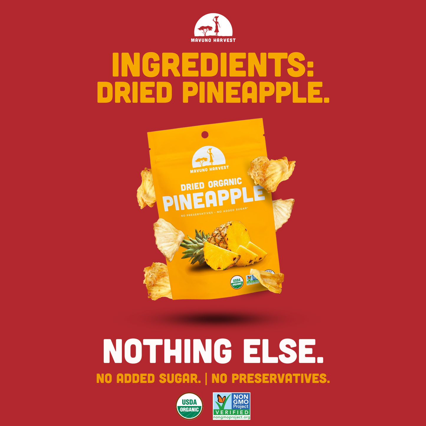 Mavuno Harvest Organics - Dried Pineapple: 2oz