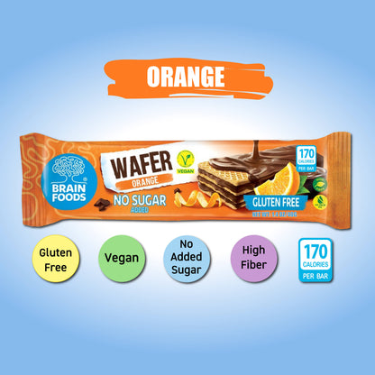 Wilton Mettler LLC - BRAIN FOODS Gluten Free Vegan Chocolate Coated Orange Wafers