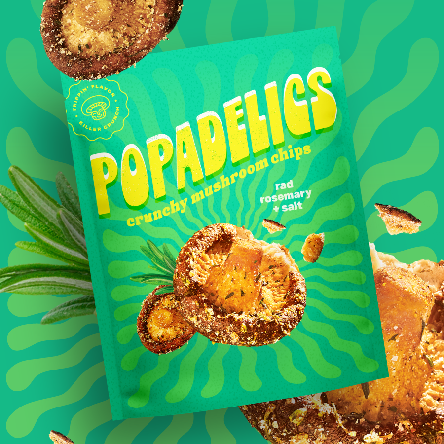 Popadelics Crunchy Mushroom Chips - Crunchy Mushroom Chips- Rad Rosemary & Salt