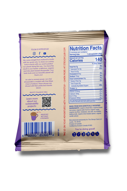 Stroop Club - Chai Caramel Organic and Plant-Based Stroopwafel 2-pack