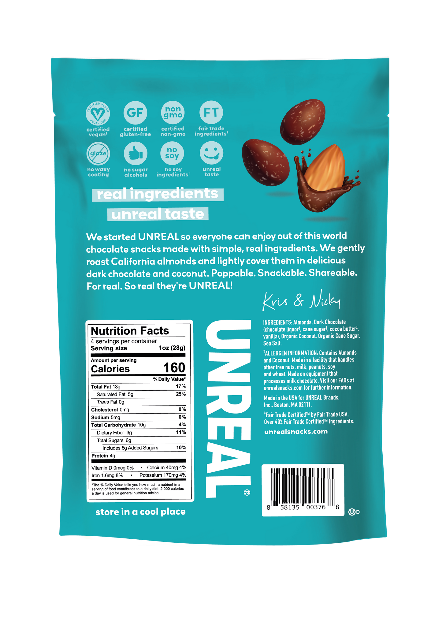 UNREAL - Dark Chocolate Coconut Covered Almonds