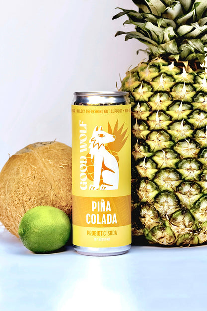 Good Wolf Beverages - Piña Colada Probiotic Soda - No Added Sugar; Hand-Crafted