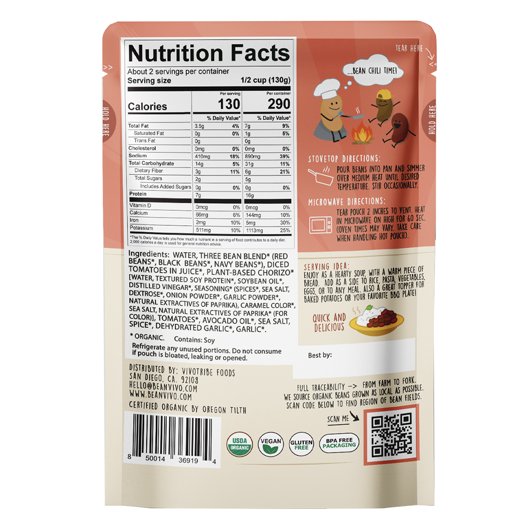 BeanVIVO Organics - Three Bean Vegan Chili