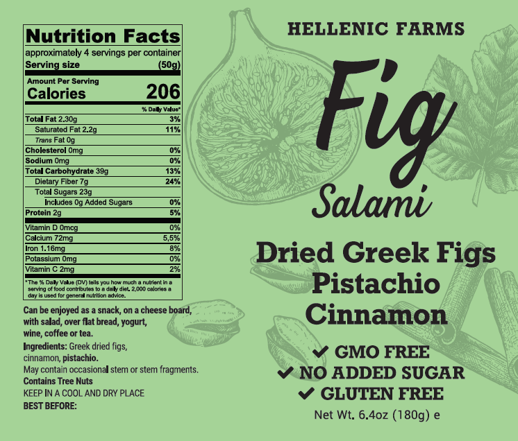 Gourmet Food Solutions - Fig Salami - Pistachio & Cinnamon