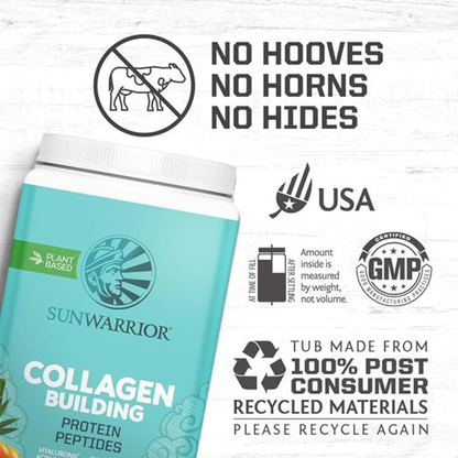 Sunwarrior - Chocolate Fudge Collagen Drink Powder - Vegan, Plant-Based